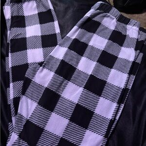 Black and White Checkered Girls Pajama Pants